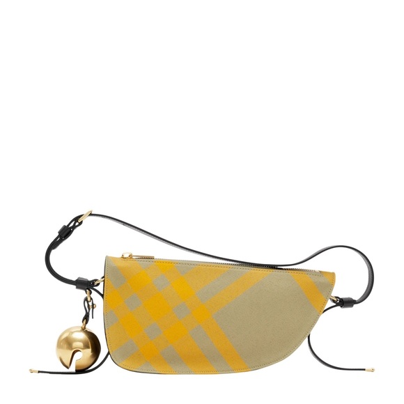 New BURBERRY Mini Shield Check Sling Shoulder Bag, Hunter Ip Check, New w/Tag - Picture 13 of 16